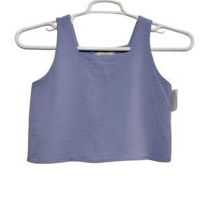 Walking on Sunshine Crop Top Womens L Square Neck Preppy